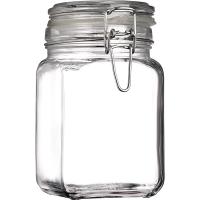 Банка квадратная с крышкой «Кремлин»;стекло;1л;,H=148,L=90,B=90мм;прозр.