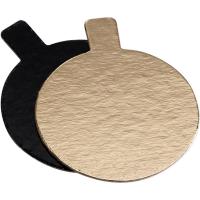 Подложка для кондитерских изделий[200шт];картон;D=7см;золотой,черный