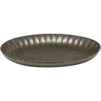 Салатник «Инку» овальный;керамика;,H=27,L=220,B=154мм;зелен.