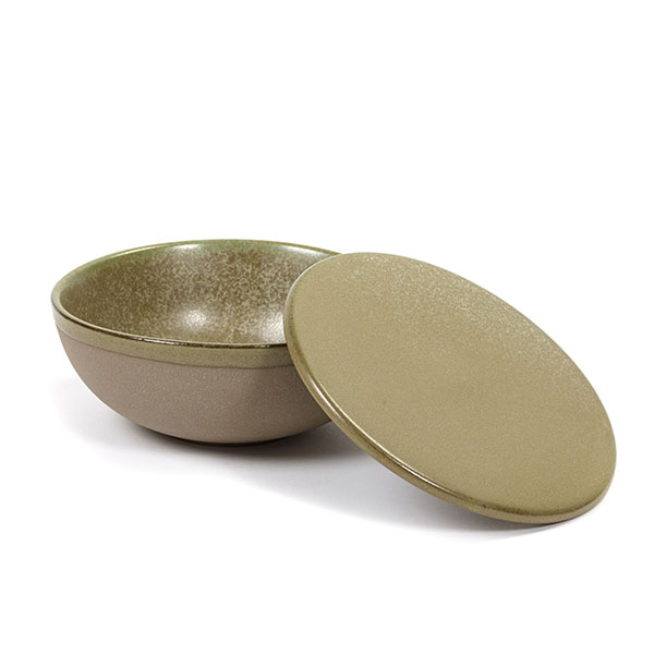 Салатник «Серфис» с крышкой;керамика;D=13,H=5см;зелен.