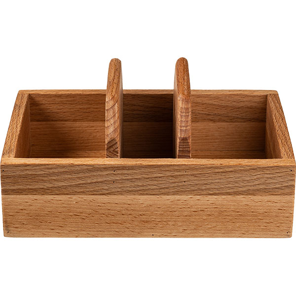 Подставка для мельниц для специй 3 секции;бук;,H=10,L=21,B=15см;св. дерево