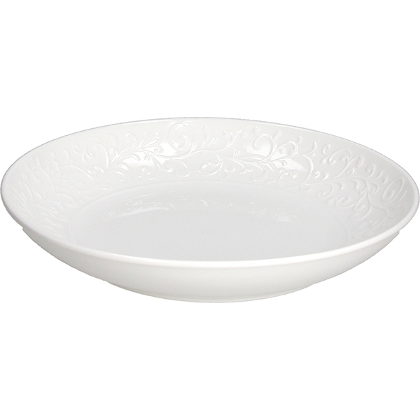 Тарелка глубокая «Жасмин»;фарфор;D=230,H=39мм;белый