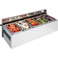 Контейнер для специй с охлаждающими элементами (2 шт) и гастроемкостями GN 1/9 (5 шт);сталь нерж.;,H