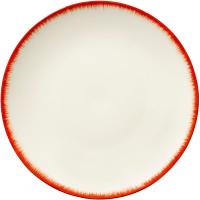Тарелка «Де» №2;фарфор;D=14см;кремов.,красный