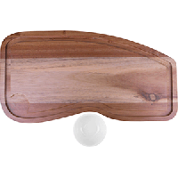 Подставка с соусником для картошки фри;дерево,фарфор;D=72,H=40,L=400,B=210мм