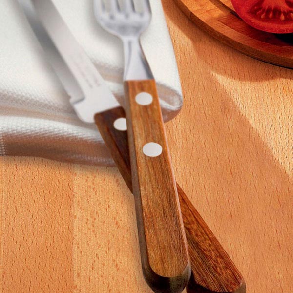 Вилка столовая с деревянной ручкой набор[3шт];сталь,дерево;,L=190/65,B=10мм;металлич.