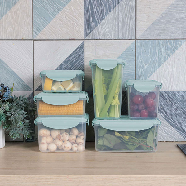 Контейнер для продуктов «Смарт Лок» с крышкой для СВЧ;полипроп.;1,15л;D=13,6,H=13,7см;прозр.,мятный