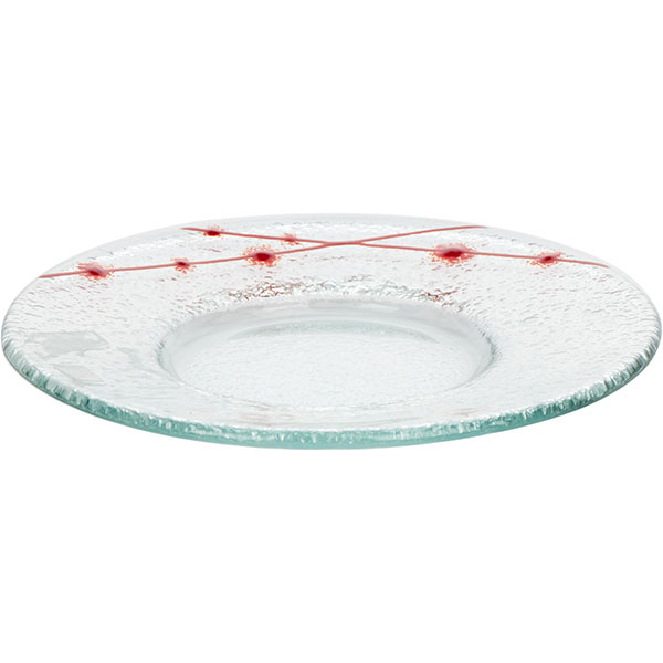 Тарелка «Пирл» мелкая;стекло;D=145,H=15мм;прозр.,красный