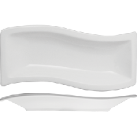 Блюдо «Кунстверк» прямоугольное волна;фарфор;,H=25,L=260,B=100мм;белый