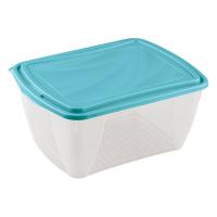 Контейнер для продуктов «Бриз» с крышкой для СВЧ;полипроп.;2,5л;,H=10,5,L=22,4,B=17см;прозр.,голуб.