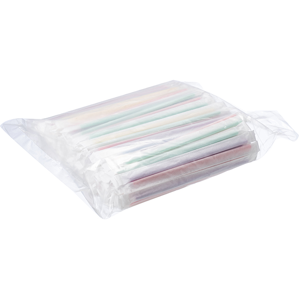 Трубочки без сгиба в индивидуальной упаковке[250шт];полипроп.;D=5,L=210мм;разноцветн.