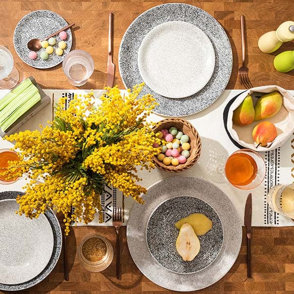 Тарелка «Инк Блэк» мелкая;фарфор;D=20см;белый,черный