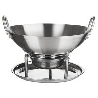 Сковорода «Садж Вок» без крышки с ручками и подставкой;сталь нерж.;D=340,H=65,L=360мм;металлич.