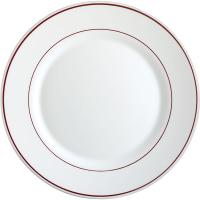 Тарелка «Бордо» мелкая;стекло;D=19,5см;белый,красный