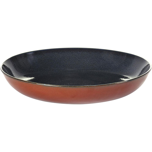 Блюдо глубокое;керамика;D=235,H=45мм;синий,коричнев.