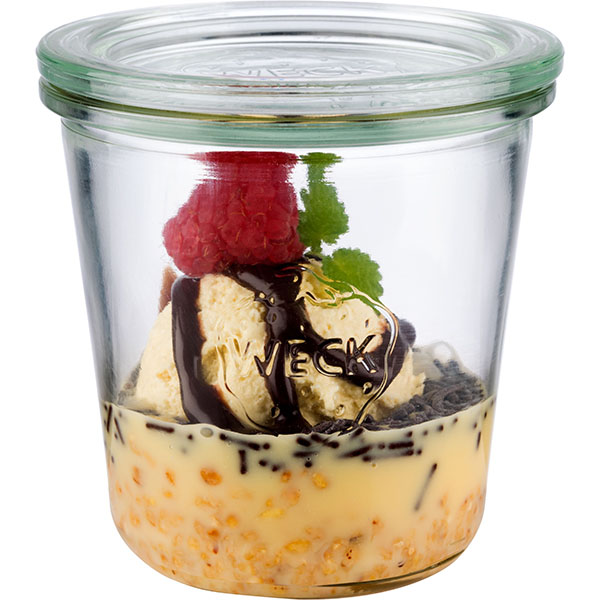 Банка для подачи «Вэк» с крышкой;стекло;290мл;D=9,H=9см