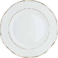 Тарелка «Афродита» мелкая;фарфор;D=24,H=2см;белый,золотой