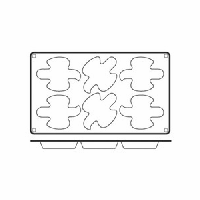 Форма кондитерская [6ячеек] 13*10см;силикон;,H=28,L=400,B=300мм;кирпичн.