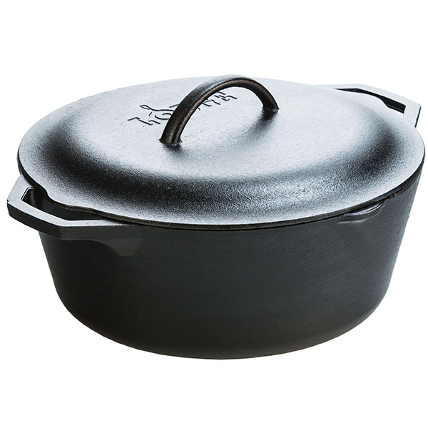 Кастрюля с крышкой;чугун;6,6л;D=31,H=18,L=40см;черный