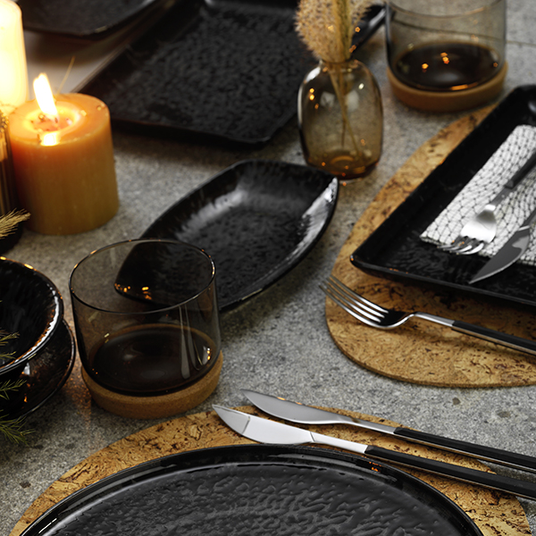 Тарелка «Нанокрем Блэк»;фарфор;,H=22,L=160,B=96мм;черный