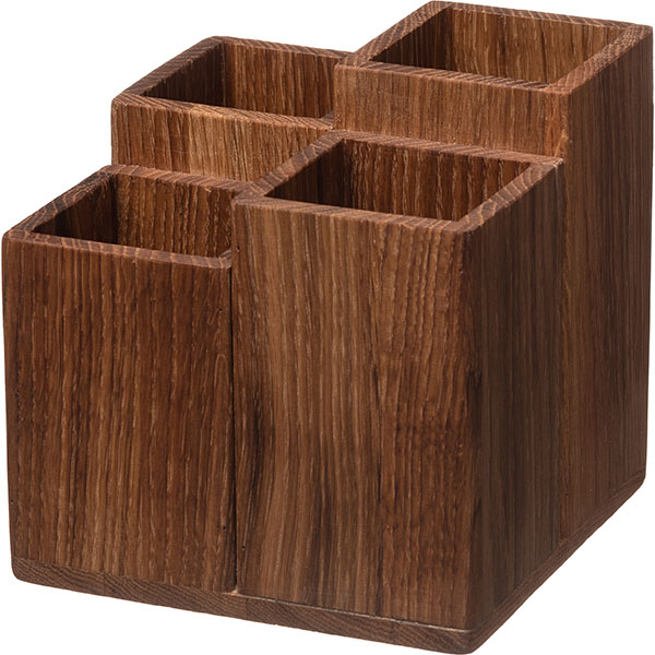 Органайзер для столовых приборов (4 секции);дуб;,H=14,8,L=15,B=15см