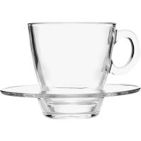 Чайная пара «Аква»;стекло;215мл;D=88/130,H=85мм;прозр.