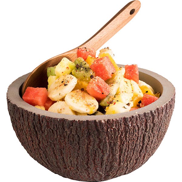 Салатник «Кокос»;бетон;1л;D=180,H=95мм;коричнев.,бежев.