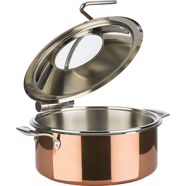 Мармит-кастрюля;сталь нерж.,стекло;4л;D=30,5,H=17,5см;медный