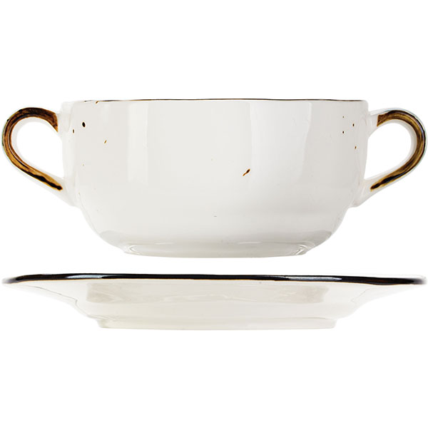 Чашка бульонная «Пастораль»;фарфор;275мл;D=100,H=53,L=147мм;зелен.