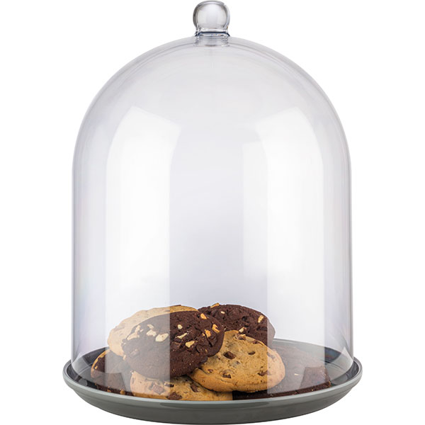 Крышка круглая для тортовниц «Супер доме»;поликарбонат;D=30,H=40см;прозр.