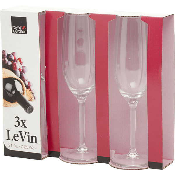 Бокал-флюте «Le Vin» набор[3шт];стекло;210мл