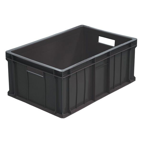 Ящик для продуктов сплошной (от 0 до +50°C);полиэтилен;46л;,H=25,L=40,B=60см;черный