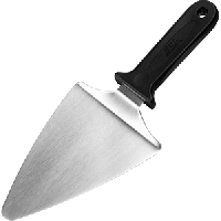 Лопатка для пиццы треугольная;сталь нерж.,пластик;,L=32/13,5,B=12см;металлич.,черный