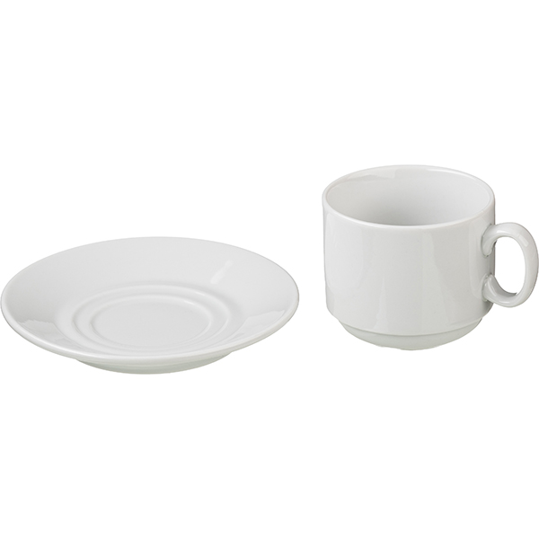 Чайная пара «Экспресс»;фарфор;220мл;D=75/143,H=75мм;белый