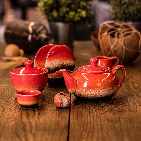 Молочник «Агат»;фарфор;90мл;D=40,H=60,L=85,B=40мм;красный