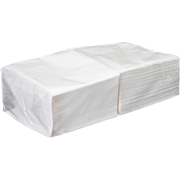 Салфетки бумажные двухслойные[200шт];бум. салфет.;,L=33,B=33см;белый