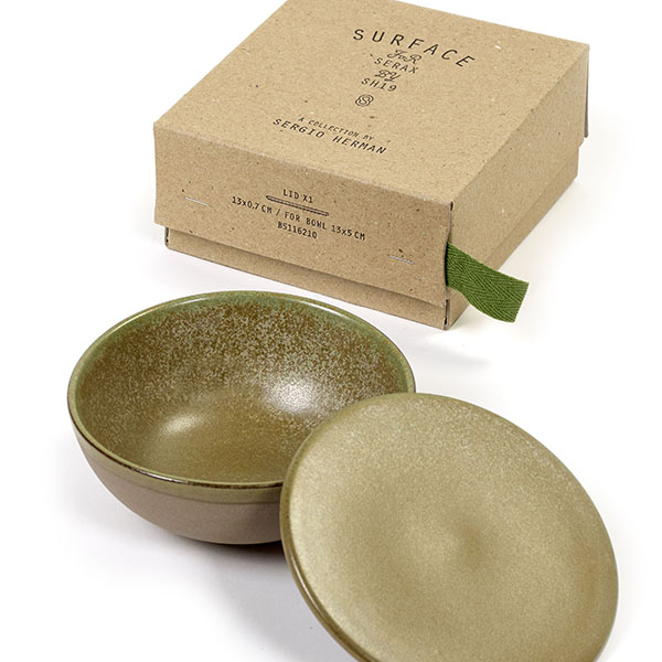 Салатник «Серфис» с крышкой;керамика;D=13,H=5см;зелен.