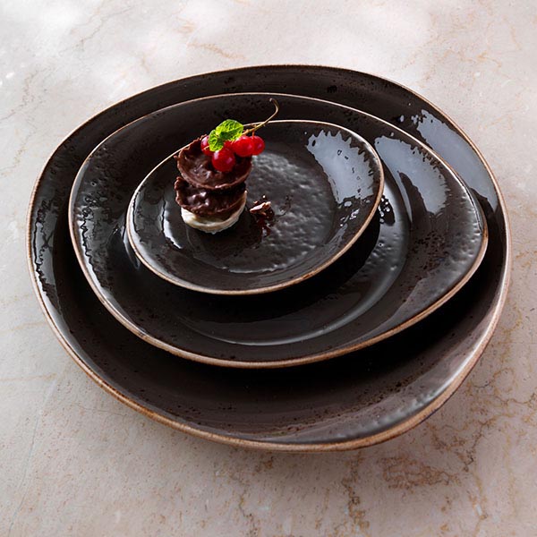 Тарелка пирожковая «Крафт Грэй»;фарфор;D=155,H=20,L=155,B=130мм;серый