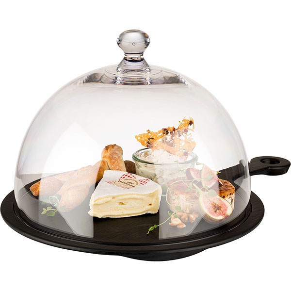 Крышка для блюда;пластик;D=30,H=22см;прозр.