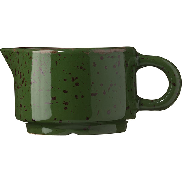 Сливочник «Пунто Верде»;фарфор;50мл;D=65,H=40мм;зелен.,коричнев.