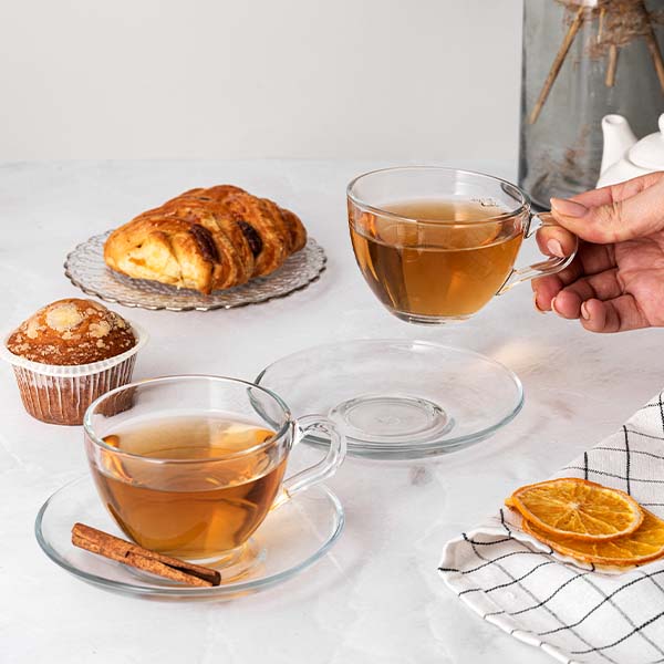 Чайная пара;стекло;180мл;D=90/136,H=66мм;прозр. Чайная пара;стекло;180мл;D=90/136,H=66мм;прозр.