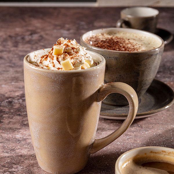 Чашка чайная «Революшн Гранит»;фарфор;228мл;D=90,H=68мм;коричнев.,бежев.