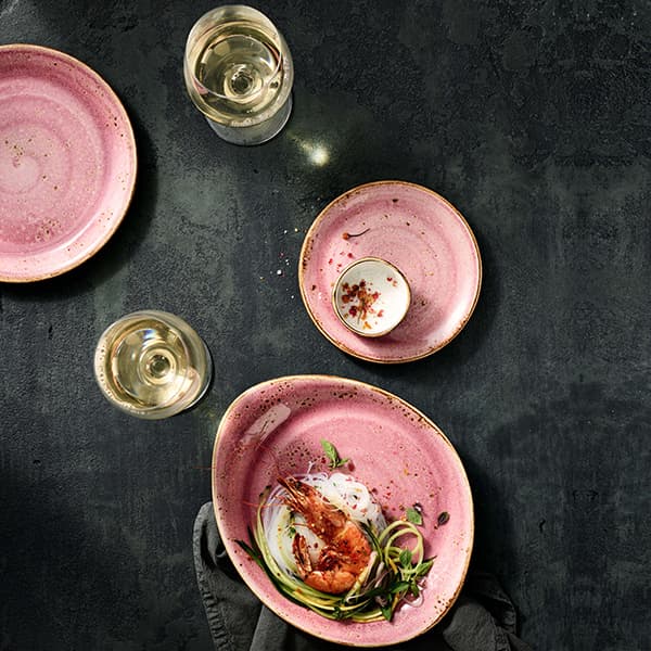 Тарелка пирожковая «Крафт Распберри»;фарфор;D=15,H=2см;розов.