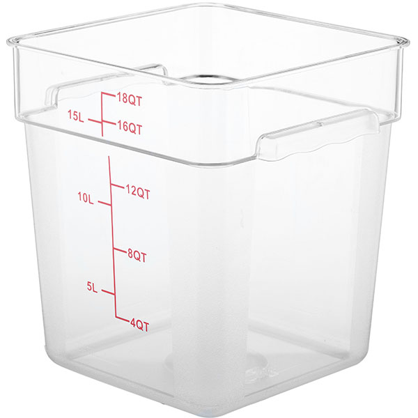 Контейнер для продуктов градуированный;поликарбонат;18л;,H=32,L=28,5,B=28,5см;прозр.