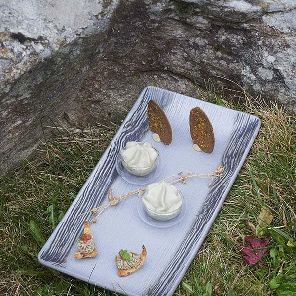 Блюдо «Арборесценс» прямоугольное;керамика;,L=30,B=12см;черный,серый