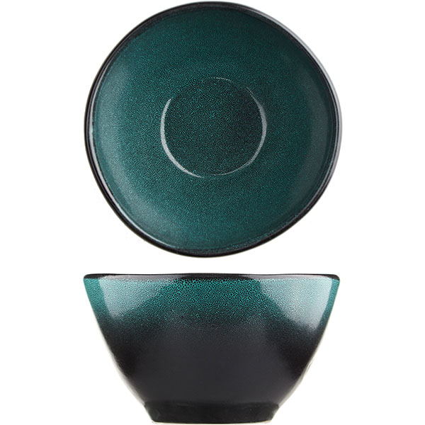 Салатник «Млечный путь изумрудный»;фарфор;0,6л;D=15см;изумруд.,черный