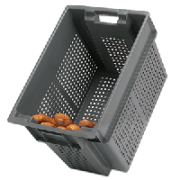 Контейнер для хранения хлеба перфорированный;пластик;70л;,H=40,L=60,B=40см;серый