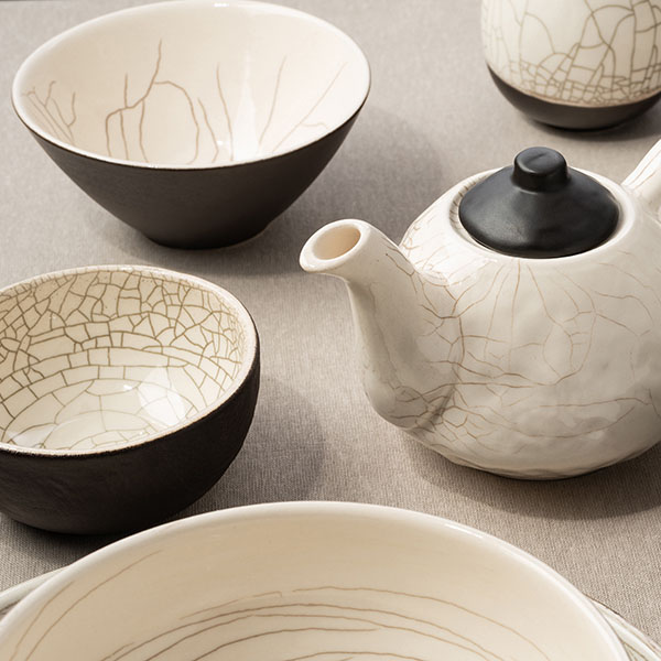 Салатник «День и ночь»;керамика;D=14,H=7см;белый,черный