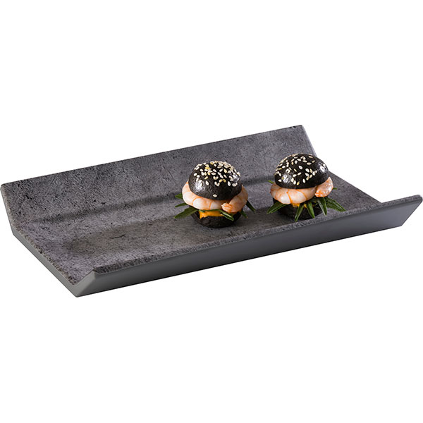 Поднос фуршетный «Элемент» для подачи GN 1/4;пластик;,H=35,L=265,B=162мм;серый