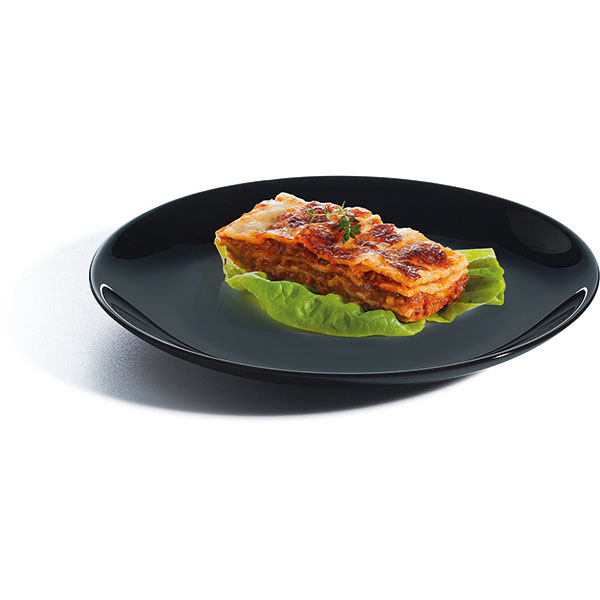 Тарелка «Эволюшн Блэк» мелкая;стекло;D=190,H=18мм;черный